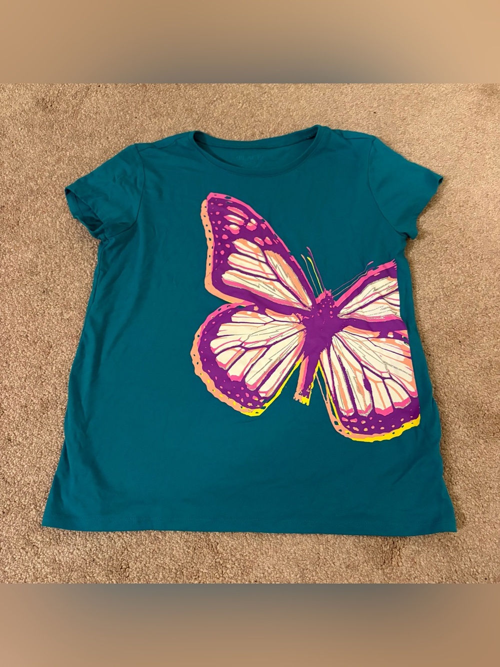 Children’s Place XL 14 Girls Teal Butterfly Graphic Tee